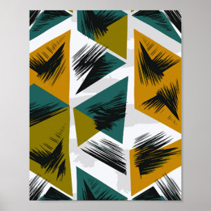 Poster Formas Triangulares e Angulares em Cores Terrosas