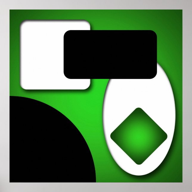 Poster Formas Verdes Modernas Ricas Abstratas AP0006 (Frente)