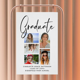 Póster Formatura com Múltiplas Fotos Elegante
