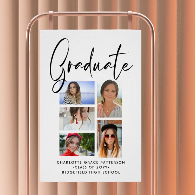 Póster Formatura com Múltiplas Fotos Elegante (Criador carregado)
