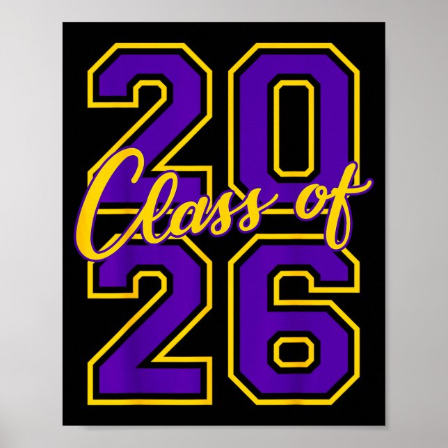 Poster Formatura da Turma de 2026 Ilustração Roxa da Vars (Frente)