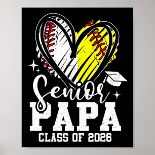 Poster Formatura de beisebol e softbol do Papa Cl sênior 