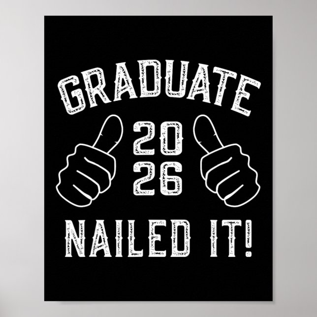 Poster Formatura engraçada de 2026 Ele conseguiu para ele (Frente)