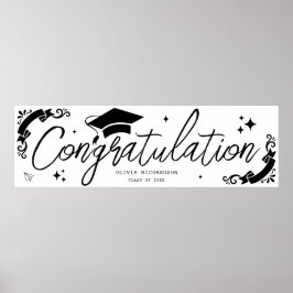 Poster Formatura Personalizada Elegante Rótulo Estrelas &