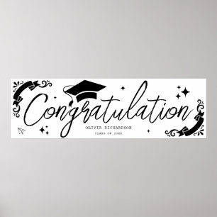 Poster Formatura Personalizada Elegante Rótulo Estrelas &