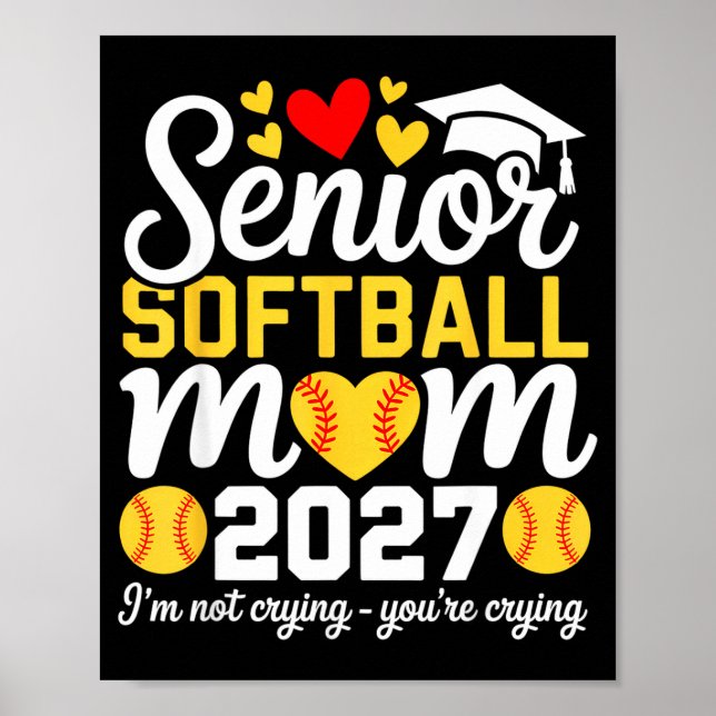 Poster Formatura sênior da mãe de softball da turma de 20 (Frente)
