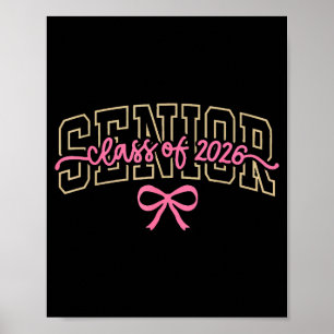 Poster Formatura Turma De 2026 Rosa Coquette Laço Boné Se