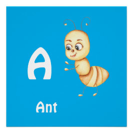 Póster Formiga personalize ABC: Letra A - Adicione Seu No
