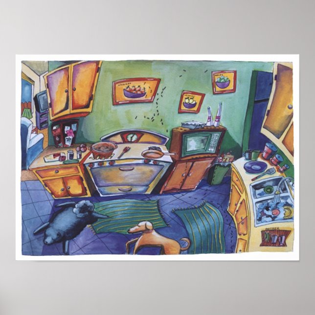 Póster Formigas na cozinha (Frente)