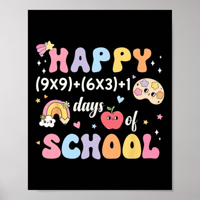 Poster Fórmula De Matemática Para 100 Dias Engraçada, 100 (Frente)