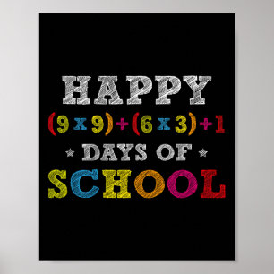 Poster Fórmula Matemática 100 Dias De Escola Meninos Meni