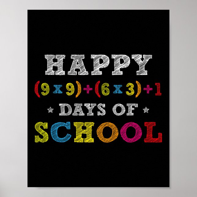 Poster Fórmula Matemática 100 Dias De Escola Meninos Meni (Frente)