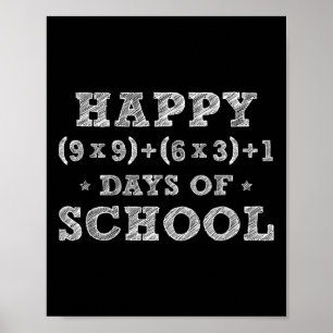 Poster Fórmula Matemática 100 Dias De Escola Meninos Meni