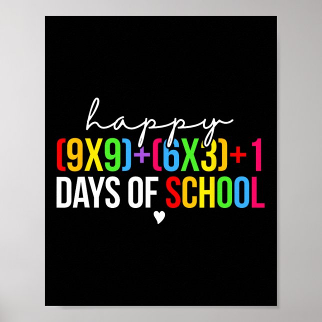 Poster Fórmula Matemática 100 Dias De Escola Professor De (Frente)