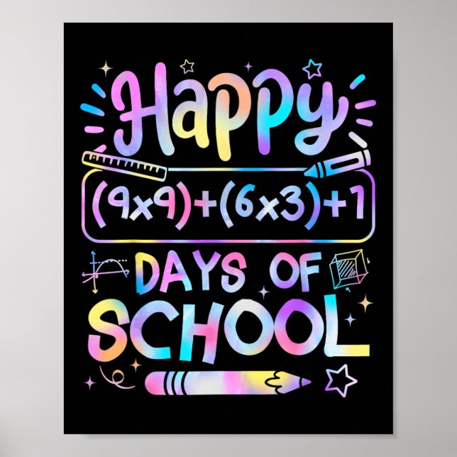 Poster Fórmula Matemática 100 Dias De Escola Professor De (Frente)