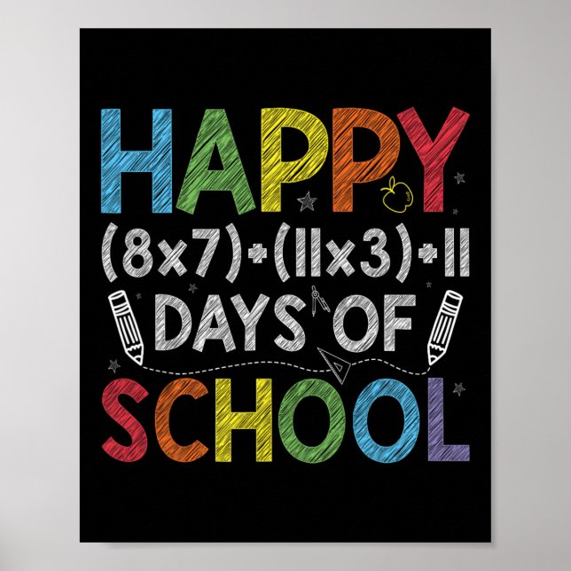 Poster Fórmula Matemática 100 Dias De Professora Engraçad (Frente)