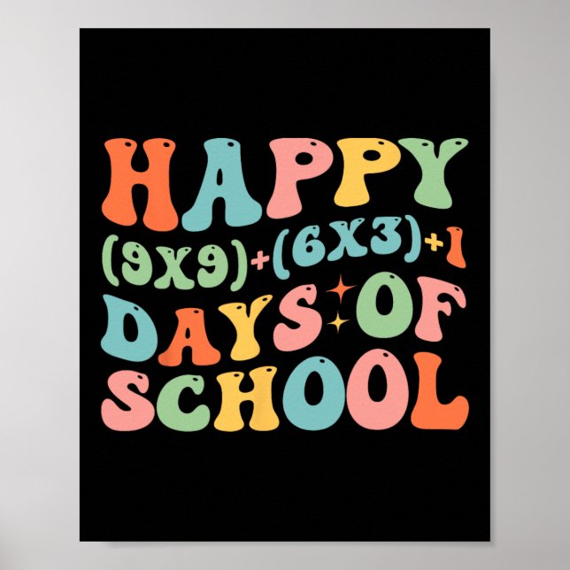 Poster Fórmula Matemática Feliz 100 Dias De Escola Matemá (Frente)