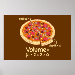 Póster Fórmula matemática = Pi*z*z*a do volume da pizza