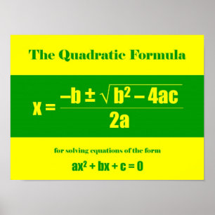 Póster Fórmula quadrática