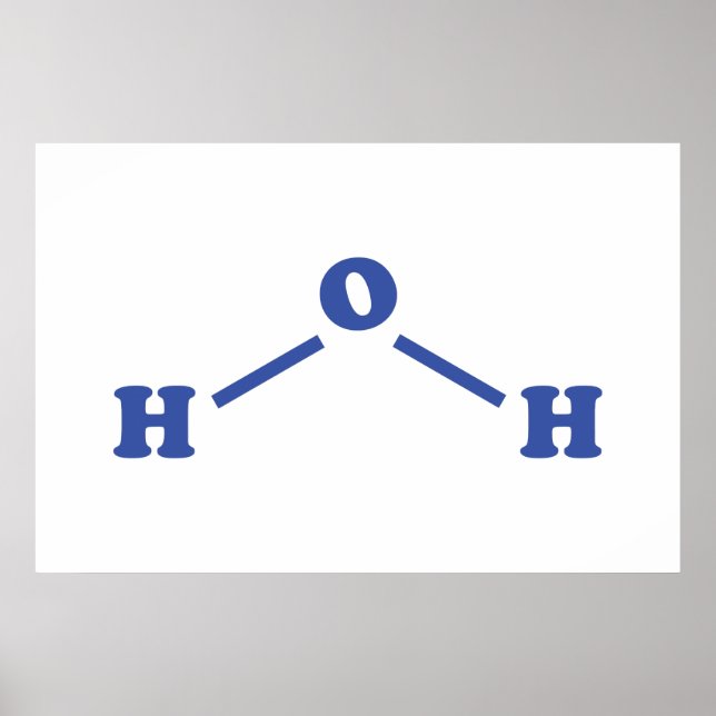 Poster Fórmula Química Molecular Água (Frente)