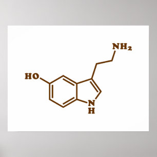 Poster Fórmula química molecular da serotonina