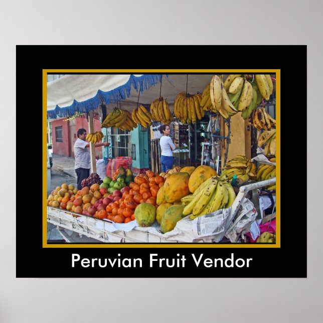 Póster Fornecedor de Fruta Sidewalk no Peru (Frente)