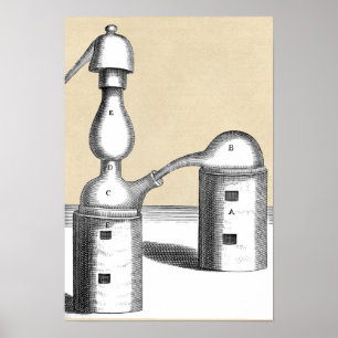 Póster Forno de Alquimia Athanor e Fláscara de Alembic