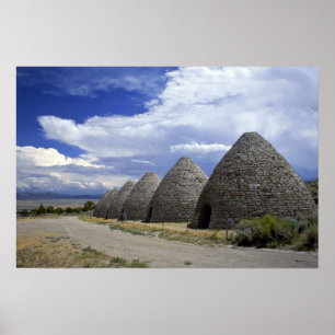 Póster Fornos do carvão vegetal da divisão, Nevada