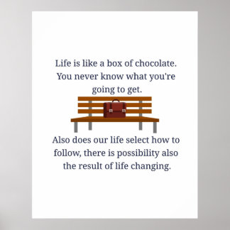 Poster Forrest Gump cita a vida como uma caixa de chocola