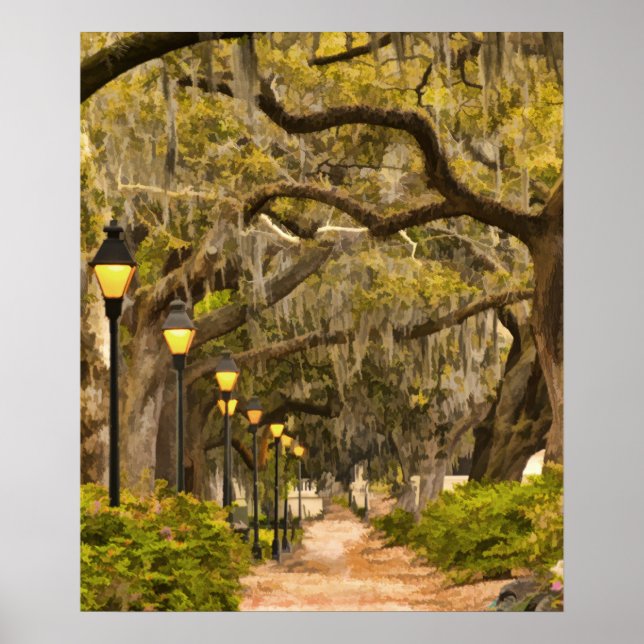 Poster Forsyth Park - Foto, Savannah, Georgia (GA) EUA (Frente)