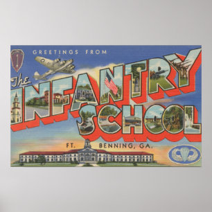 Póster Fort Benning, Geórgia - a infantaria educa
