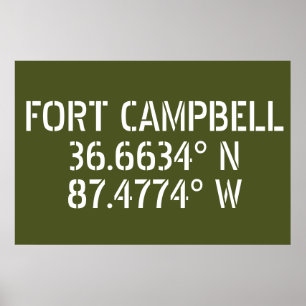 Poster Fort Campbell Latitude Longitude 