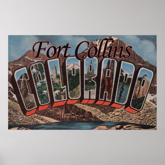 Póster Fort Collins, Colorado - Grandes Cenas de Letra (Frente)
