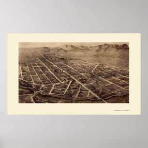 Póster Fort Collins, mapa panorâmico do CO - 1899
