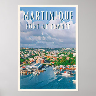 Poster Fort de France Photo Vintage