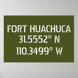 Poster Fort Huachuca Latitude Longitude
