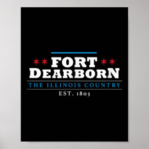 Poster Fort Illinois War 1812 Lake Michigan Potawatomi Ba