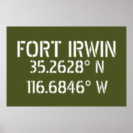 Poster Fort Irwin Latitude Longitude