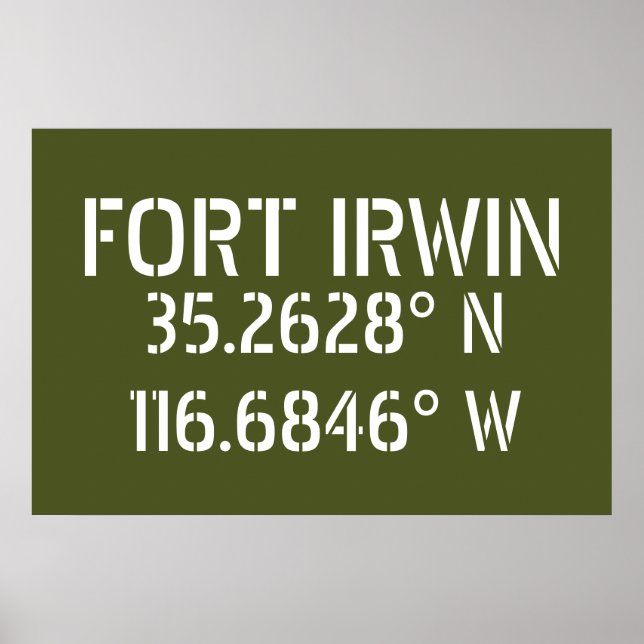 Poster Fort Irwin Latitude Longitude (Frente)