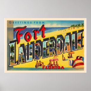 Poster Fort Lauderdale Florida FL Large - Letra Postal