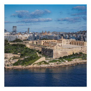 Póster Fort Manoel e Sliema de La Valetta, Malta
