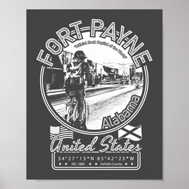 POSTER FORT PAYNE CITY - ESTADO DE ALABAMA (Frente)