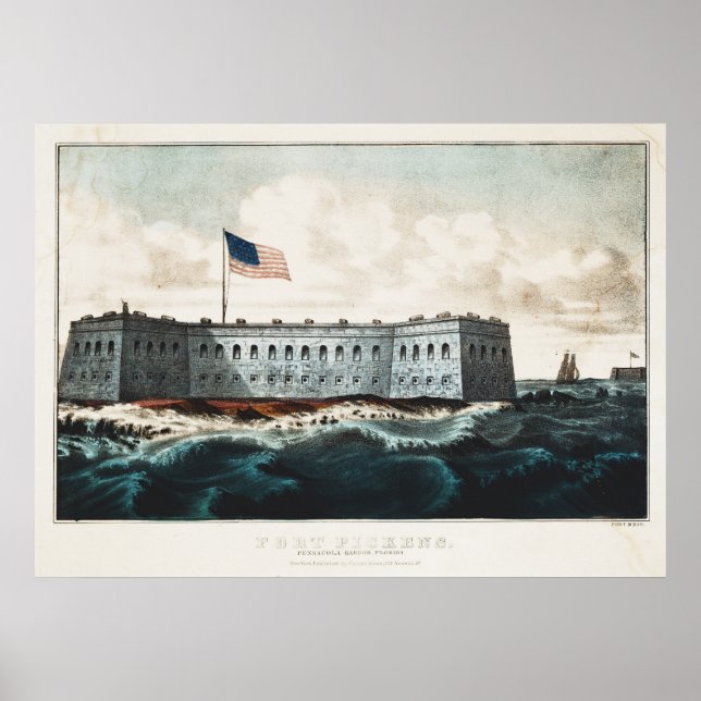 Póster Fort Pickens Pensacola Harbor Florida (Frente)