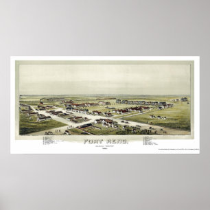 Poster Fort Reno, OK Mapa Panorâmico - 1891