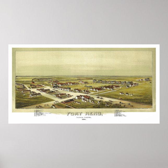 Poster Fort Reno Oklahoma Territory 1891 Lithograph (Frente)
