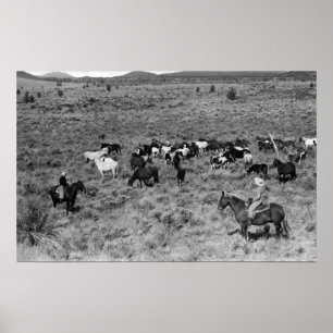 Póster Fort Rock, Oregon Cowboy no Jardim do Diabo