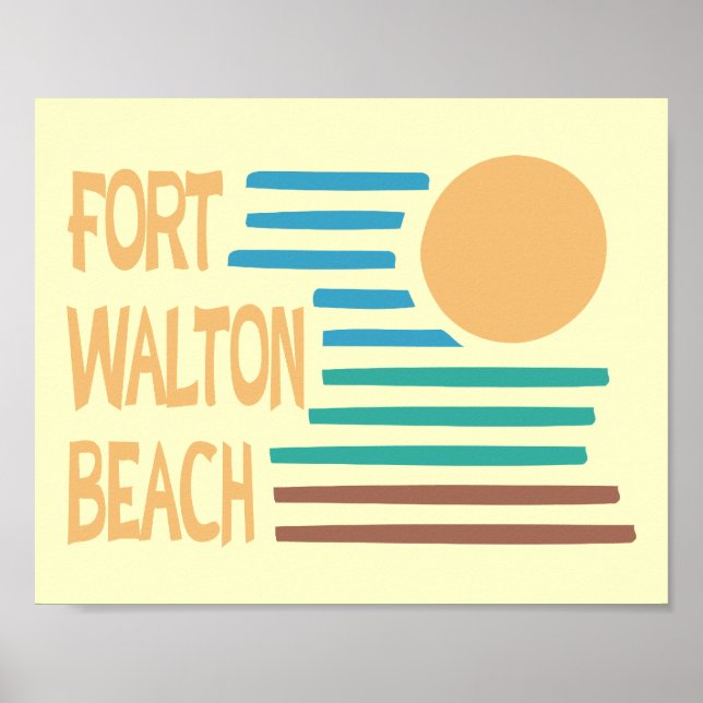 Póster Fort Walton Beach design geométrico (Frente)