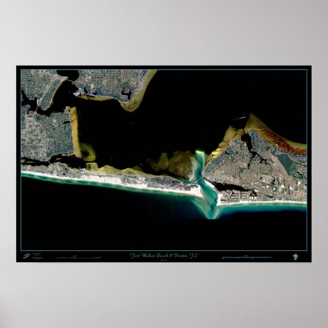 Poster Fort Walton Beach & Destin, posto de satélite da F (Frente)
