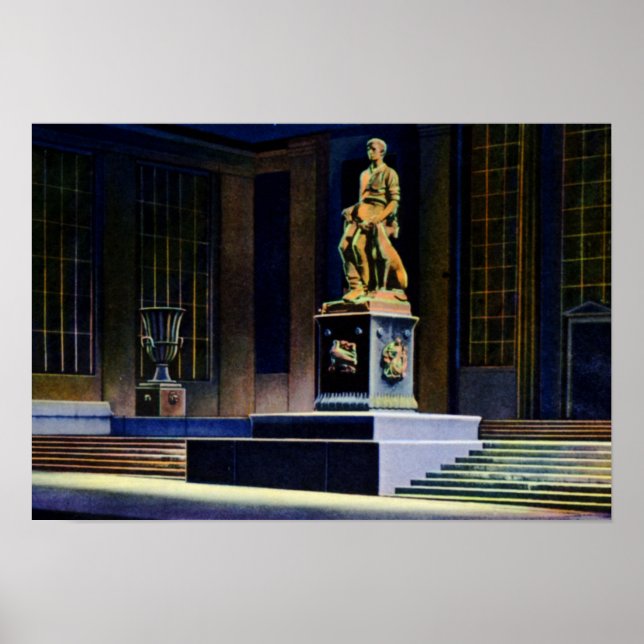 Poster Fort Wayne Indiana Abe Lincoln Estátua (Frente)