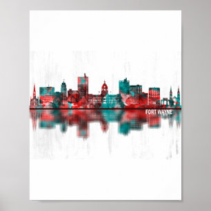 Poster Fort Wayne Indiana Skyline